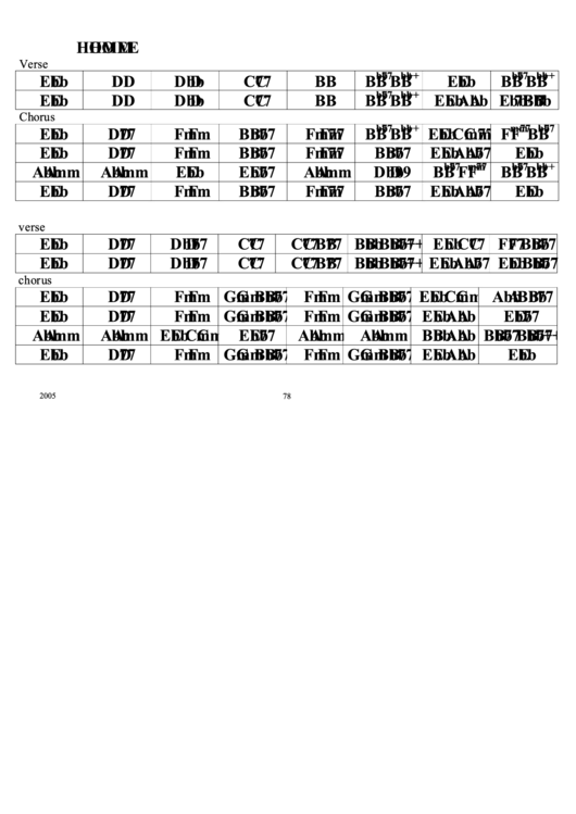 Home Chord Chart Printable pdf