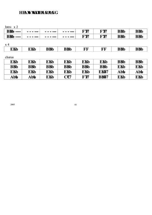 Jazz Chord Chart - Hiawatha Rag Printable pdf