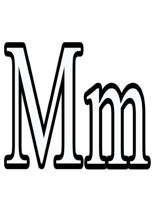 M Letter Template printable pdf download