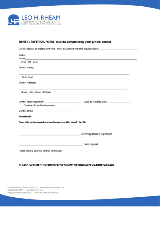 Top 21 Dental Referral Form Templates free to download in PDF format
