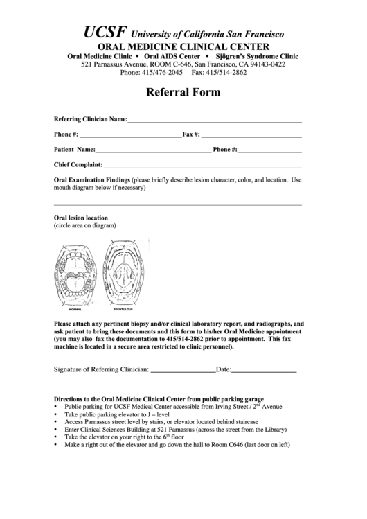 Referral Form Printable pdf
