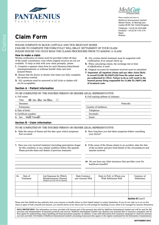 Claim Form Medicare International