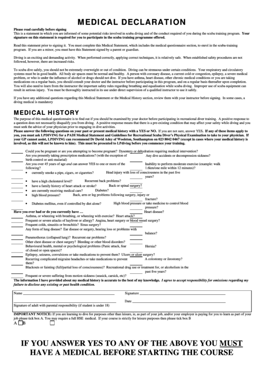 Medical Declaration Form 3 Free Templates In Pdf Word 9430