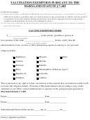 Vaccination Exemption Pursuant To The Maryland Statute Form
