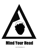 Mind Your Head Sign Template