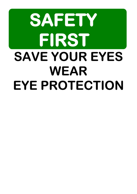 Safety First Sign Template Printable pdf