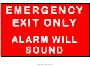 Emergency Exit Sign Template