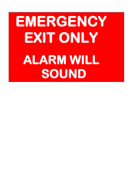 Emergency Exit Sign Template Printable pdf