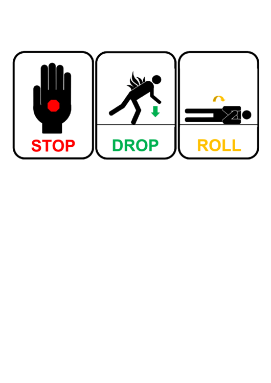 Stop Drop And Roll Sign Template Printable pdf