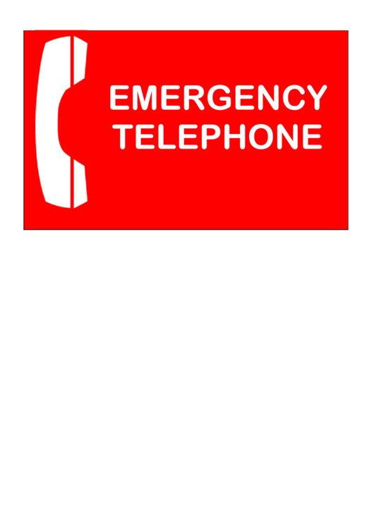 Emergency Telephone Sign Template Printable pdf