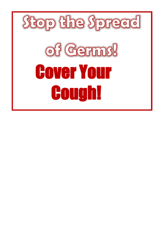 Cover Your Cough Sign Template Printable pdf