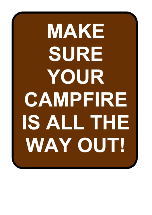 Campfire Sign Template Printable pdf