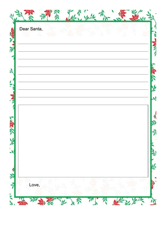 Blank Santa Letter Template Printable pdf