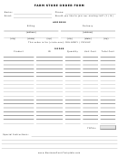 Farm Store Order Form Template