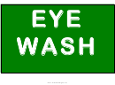 Eye Wash Sign Template