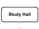 Study Hall Sign Template