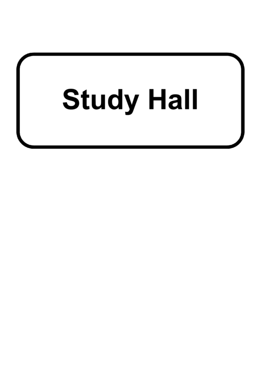 Study Hall Sign Template Printable pdf
