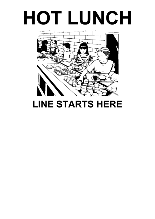Lunch Line Sign Template Printable pdf