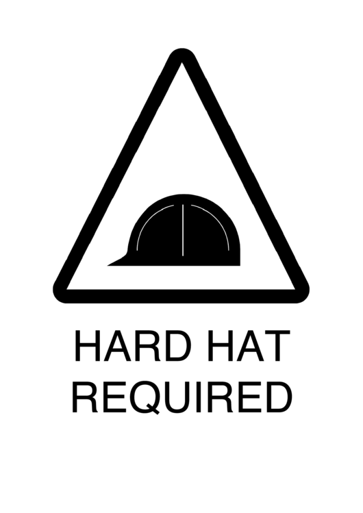 Hard Hat Sign Template Printable pdf