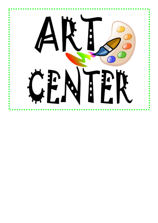 Art Center Sign Template Printable pdf