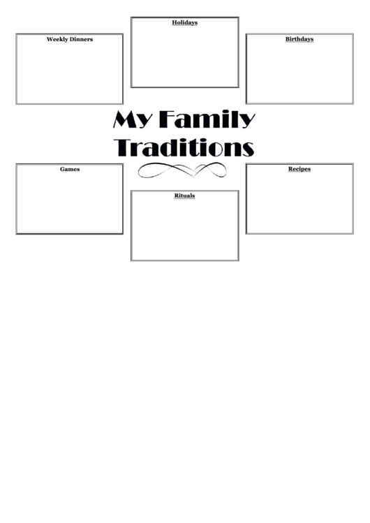 Family Traditions Template Printable pdf