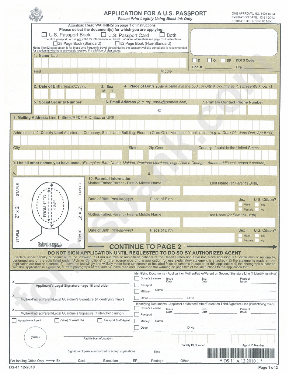 Requirements To Expedite Replacement Of Lost U.s. Passport Form