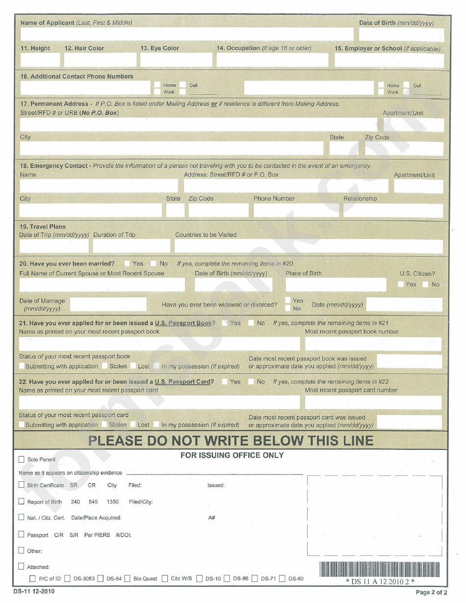 Requirements To Expedite Replacement Of Lost U.s. Passport Form