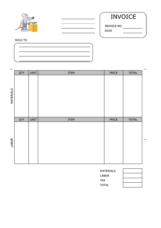 Stonemason Invoice Template Printable pdf