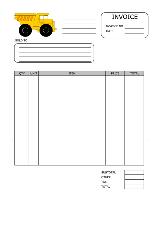 Excavation Invoice Template Printable pdf