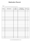 Medication Record Template