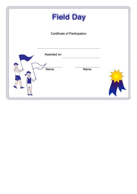 Field Day Certificate Templates Printable Pdf Download
