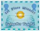 Raingutter Regatta - 1st Place Certificate