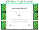 Pool Certificate Of Achievement Template
