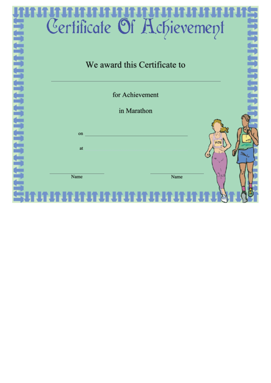 Certificate Of Achievement Template Printable pdf