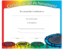 Trampoline Certificate Of Achievement Template