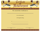 Weight Lifting Certificate Of Achievement Template