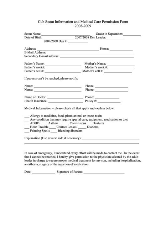 cub-scout-information-and-medical-care-permission-form-printable-pdf