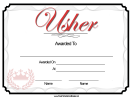 Usher Certificate Template