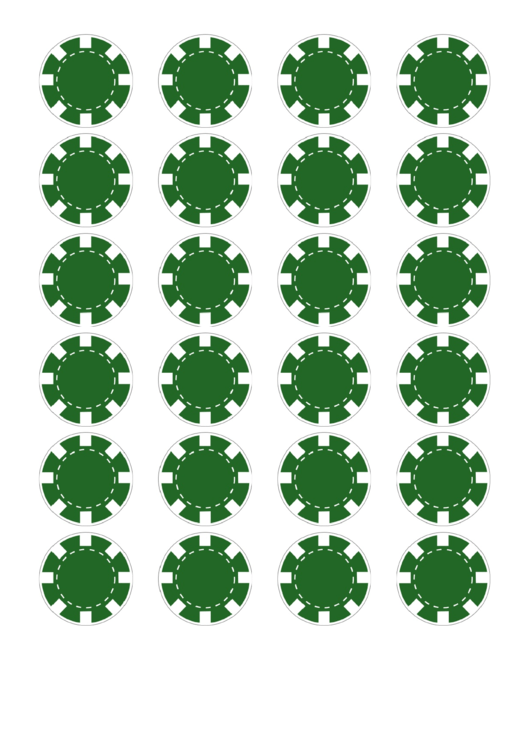 Green Poker Chip Templates Printable pdf
