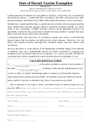 Vaccine Exemption Form - State Of Hawaii