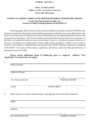 Form Mloe-1 - Notice Claiming Maryland Limited Offering Exemption (mloe) - 2004