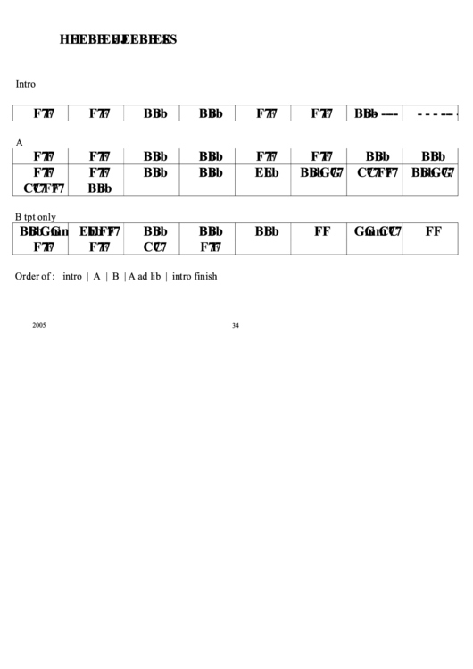 Heebie Jeebies Chord Chart Printable pdf