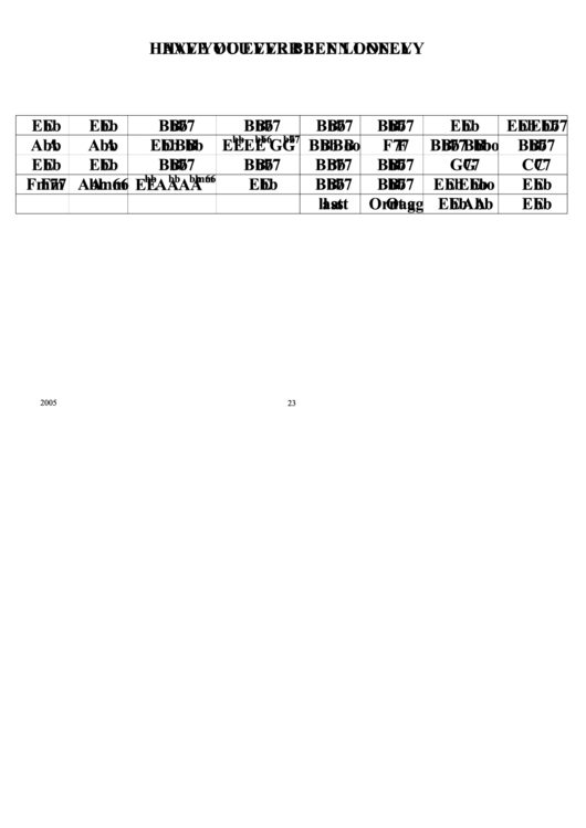 Have You Ever Been Lonely Chord Chart Printable pdf