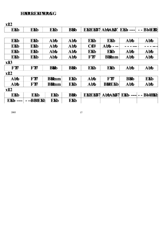 Jazz Chord Chart - Harlem Rag Printable pdf