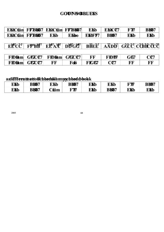 Got No Blues Chord Chart Printable pdf