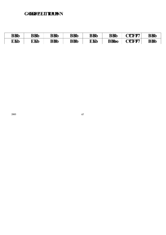 Jazz Chord Chart - Gospel Train Printable pdf