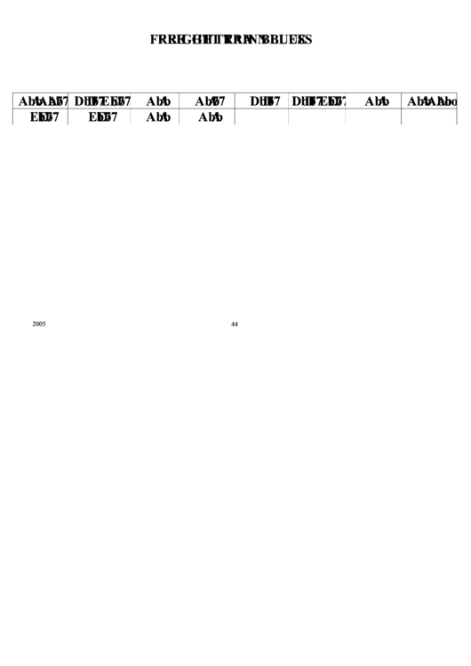 Jazz Chord Chart - Freight Train Blues Printable pdf