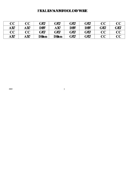 Jazz Chord Chart - Fall In And Follow Me Printable pdf