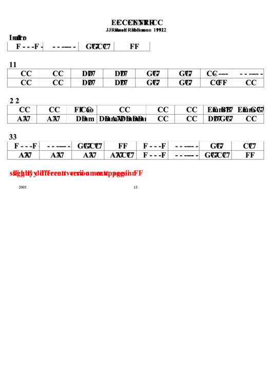 J Rusel Robinson - Eccentric Chord Chart Printable pdf