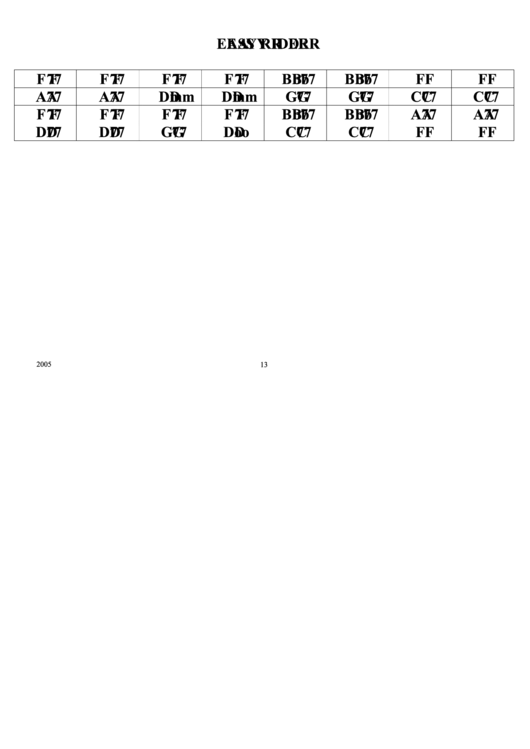 Easy Rider Chord Chart Printable pdf